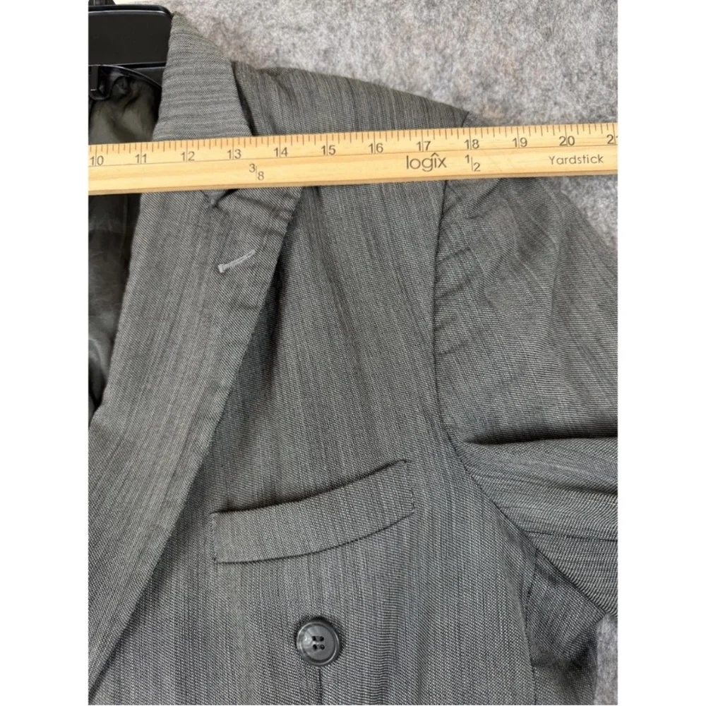 Sturbridge Blazer Men's Gray 100% Wool Double Breasted Peak Lapel Jetted Pockets